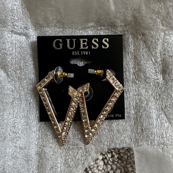 Guess Jewelry - GUESS Gold-Tone Crystal V Earrings
